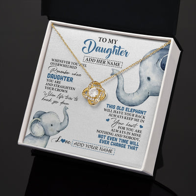 Love Knot Necklace 18K Yellow Gold Finish | 2 | Personalized To My Daughter Gifts Necklace From Mom Dad Whenever Elephant Unique Birthday Gifts For Daughter Graduation Christmas Custom Gift Box Message Card | siriusteestore.myshopify