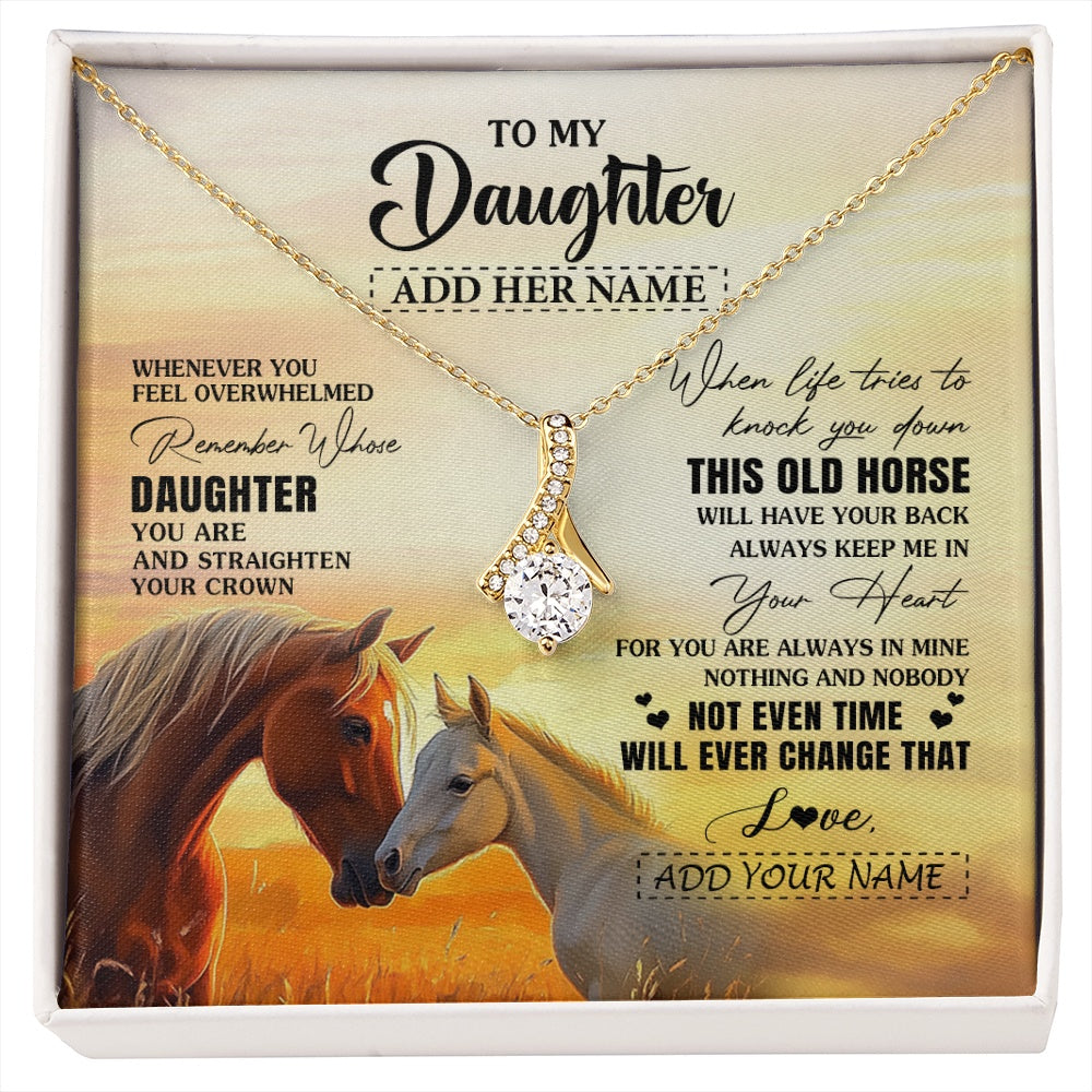 Alluring Beauty Necklace 18K Yellow Gold Finish | 1 | Personalized To My Daughter Gifts Necklace From Mom Dad Whenever Horse Unique Birthday Gifts For Daughter Graduation Christmas Custom Gift Box Message Card | siriusteestore.myshopify