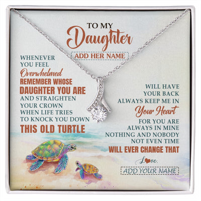 Alluring Beauty Necklace 14K White Gold Finish | 1 | Personalized To My Daughter Gifts Necklace From Mom Dad Whenever Turtle Unique Birthday Gifts For Daughter Graduation Christmas Custom Gift Box Message Card | https://siriusteestore.