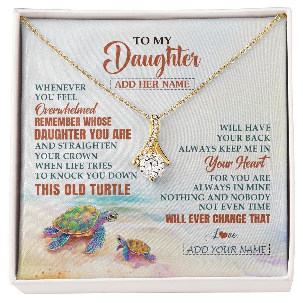 Alluring Beauty Necklace 18K Yellow Gold Finish | 1 | Personalized To My Daughter Gifts Necklace From Mom Dad Whenever Turtle Unique Birthday Gifts For Daughter Graduation Christmas Custom Gift Box Message Card | https://siriusteestore.