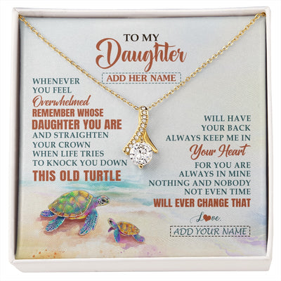 Alluring Beauty Necklace 18K Yellow Gold Finish | 1 | Personalized To My Daughter Gifts Necklace From Mom Dad Whenever Turtle Unique Birthday Gifts For Daughter Graduation Christmas Custom Gift Box Message Card | https://siriusteestore.