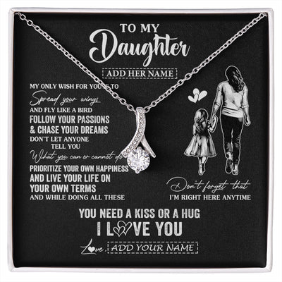 Alluring Beauty Necklace 14K White Gold Finish | 1 | Personalized To My Daughter Gifts Necklace From Mom Mother My Only Wish For You Daughter Birthday Gifts Graduation Christmas Customized Gift Box Message Card | siriusteestore.myshopify