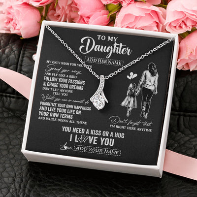 Alluring Beauty Necklace 14K White Gold Finish | 2 | Personalized To My Daughter Gifts Necklace From Mom Mother My Only Wish For You Daughter Birthday Gifts Graduation Christmas Customized Gift Box Message Card | siriusteestore.myshopify