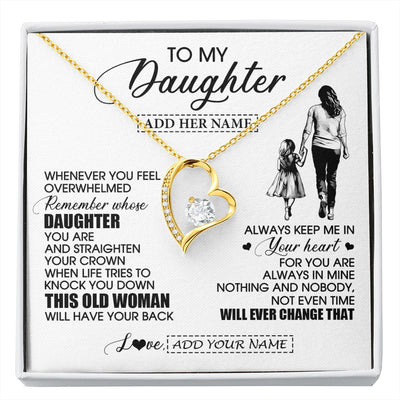 Forever Love Necklace 18K Yellow Gold Finish | 1 | Personalized To My Daughter Gifts Necklace From Mom Mother Whenever Woman Unique Birthday Gifts For Daughter Graduation Christmas Custom Gift Box Message Card | siriusteestore.myshopify