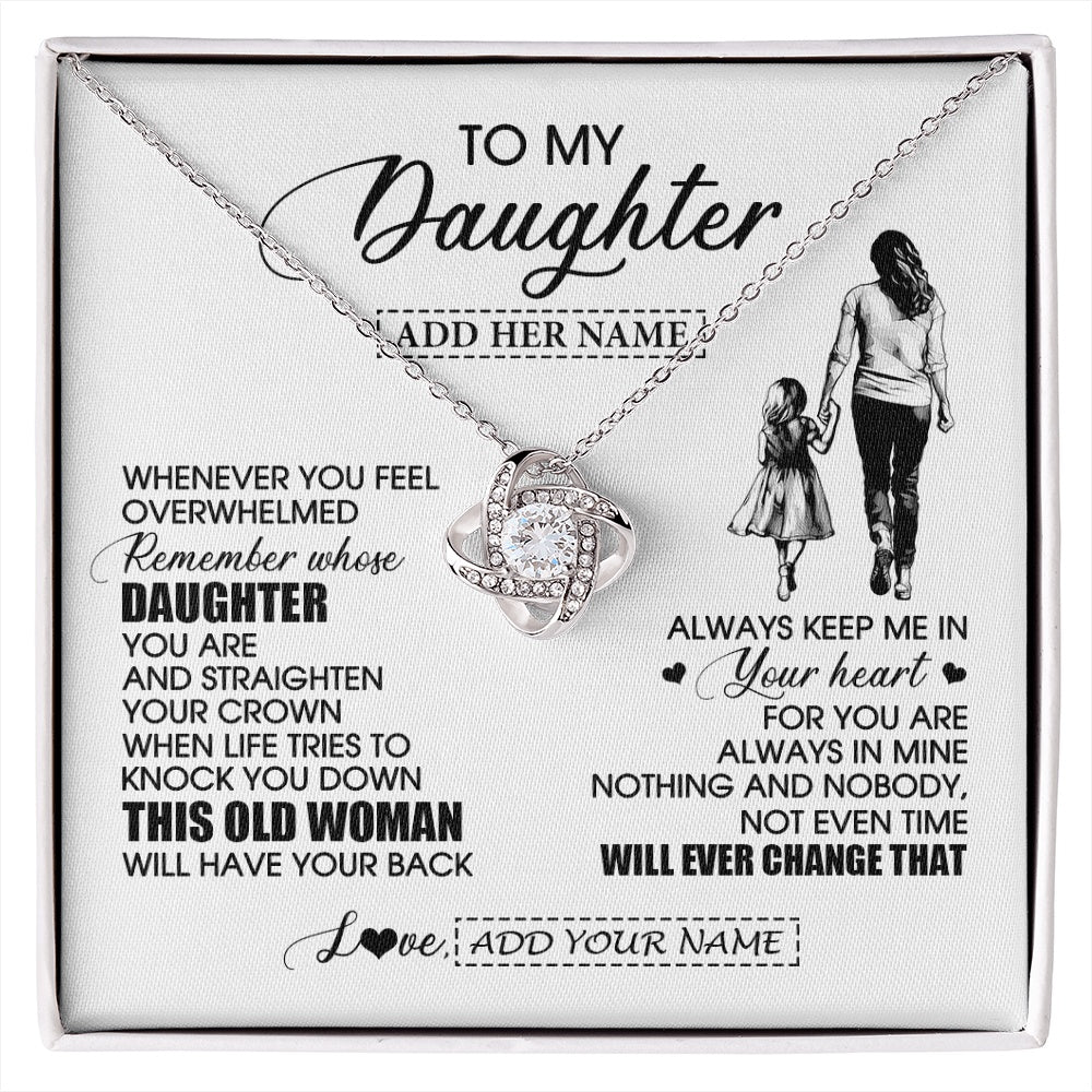 Love Knot Necklace 14K White Gold Finish | 1 | Personalized To My Daughter Gifts Necklace From Mom Mother Whenever Woman Unique Birthday Gifts For Daughter Graduation Christmas Custom Gift Box Message Card | siriusteestore.myshopify