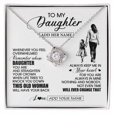 Love Knot Necklace 14K White Gold Finish | 1 | Personalized To My Daughter Gifts Necklace From Mom Mother Whenever Woman Unique Birthday Gifts For Daughter Graduation Christmas Custom Gift Box Message Card | siriusteestore.myshopify