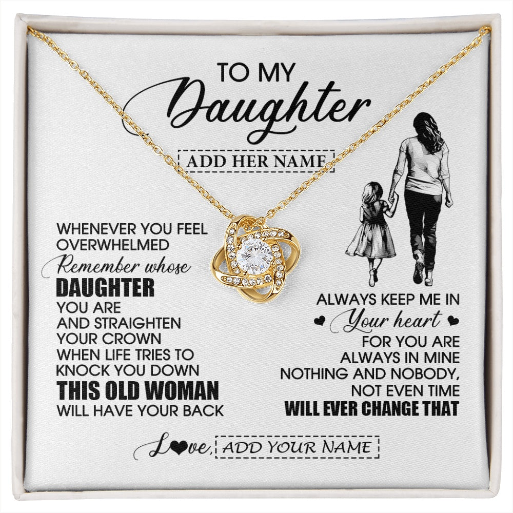 Love Knot Necklace 18K Yellow Gold Finish | 1 | Personalized To My Daughter Gifts Necklace From Mom Mother Whenever Woman Unique Birthday Gifts For Daughter Graduation Christmas Custom Gift Box Message Card | siriusteestore.myshopify