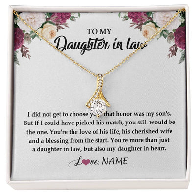 Alluring Beauty Necklace 18K Yellow Gold Finish | Personalized To My Daughter In Law Necklace from Stepmom Stepmother You're More Than Just A Daughter In Law Birthday Jewelry Customized Gift Box Message Card | siriusteestore
