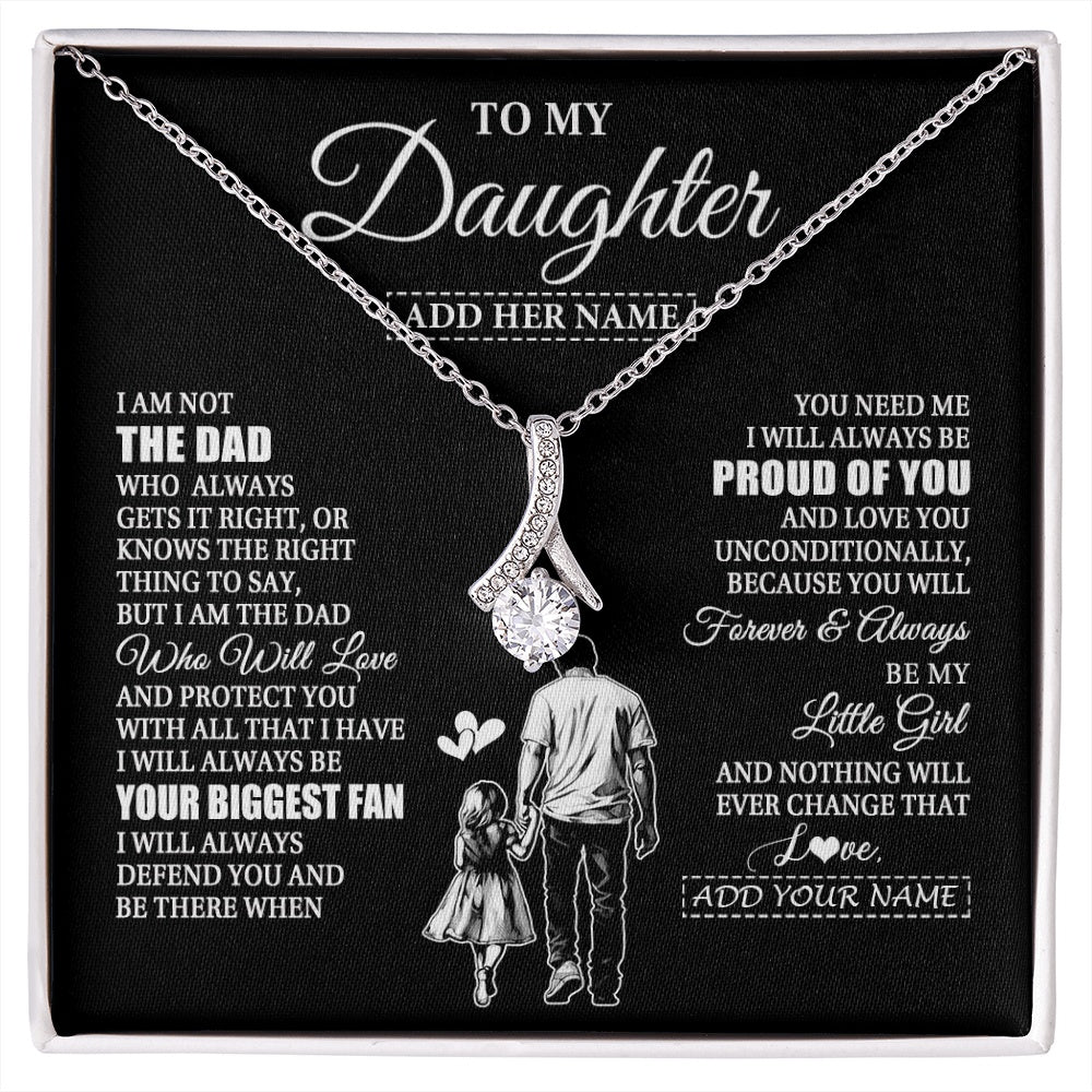 Alluring Beauty Necklace 14K White Gold Finish | 1 | Personalized To My Daughter Necklace From Dad Father Biggest Fan Birthday Gifts For Daughter From Dad Daughter Christmas Custom Gift Box Message Card | siriusteestore.myshopify