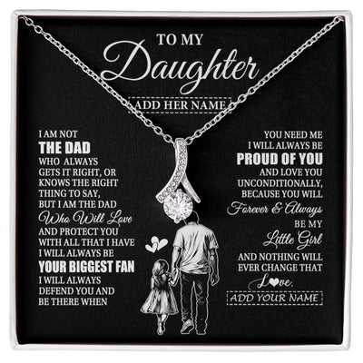 Alluring Beauty Necklace 14K White Gold Finish | 1 | Personalized To My Daughter Necklace From Dad Father Biggest Fan Birthday Gifts For Daughter From Dad Daughter Christmas Custom Gift Box Message Card | siriusteestore.myshopify