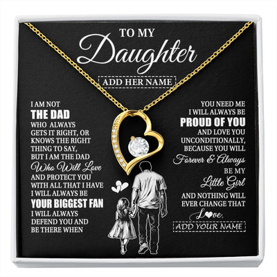 Forever Love Necklace 18K Yellow Gold Finish | 1 | Personalized To My Daughter Necklace From Dad Father Biggest Fan Birthday Gifts For Daughter From Dad Daughter Christmas Custom Gift Box Message Card | siriusteestore.myshopify