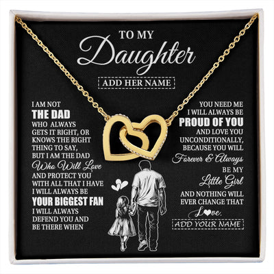 Interlocking Hearts Necklace 18K Yellow Gold Finish | 1 | Personalized To My Daughter Necklace From Dad Father Biggest Fan Birthday Gifts For Daughter From Dad Daughter Christmas Custom Gift Box Message Card | siriusteestore.myshopify