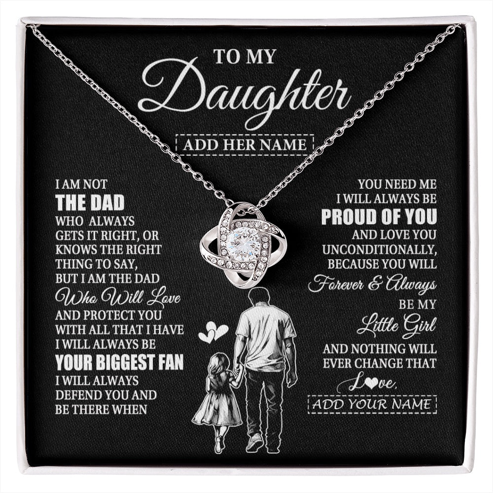 Love Knot Necklace 14K White Gold Finish | 1 | Personalized To My Daughter Necklace From Dad Father Biggest Fan Birthday Gifts For Daughter From Dad Daughter Christmas Custom Gift Box Message Card | siriusteestore.myshopify