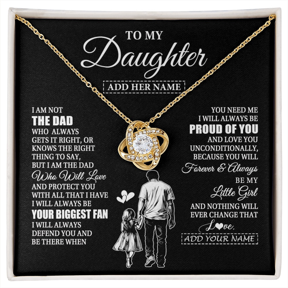 Love Knot Necklace 18K Yellow Gold Finish | 1 | Personalized To My Daughter Necklace From Dad Father Biggest Fan Birthday Gifts For Daughter From Dad Daughter Christmas Custom Gift Box Message Card | siriusteestore.myshopify