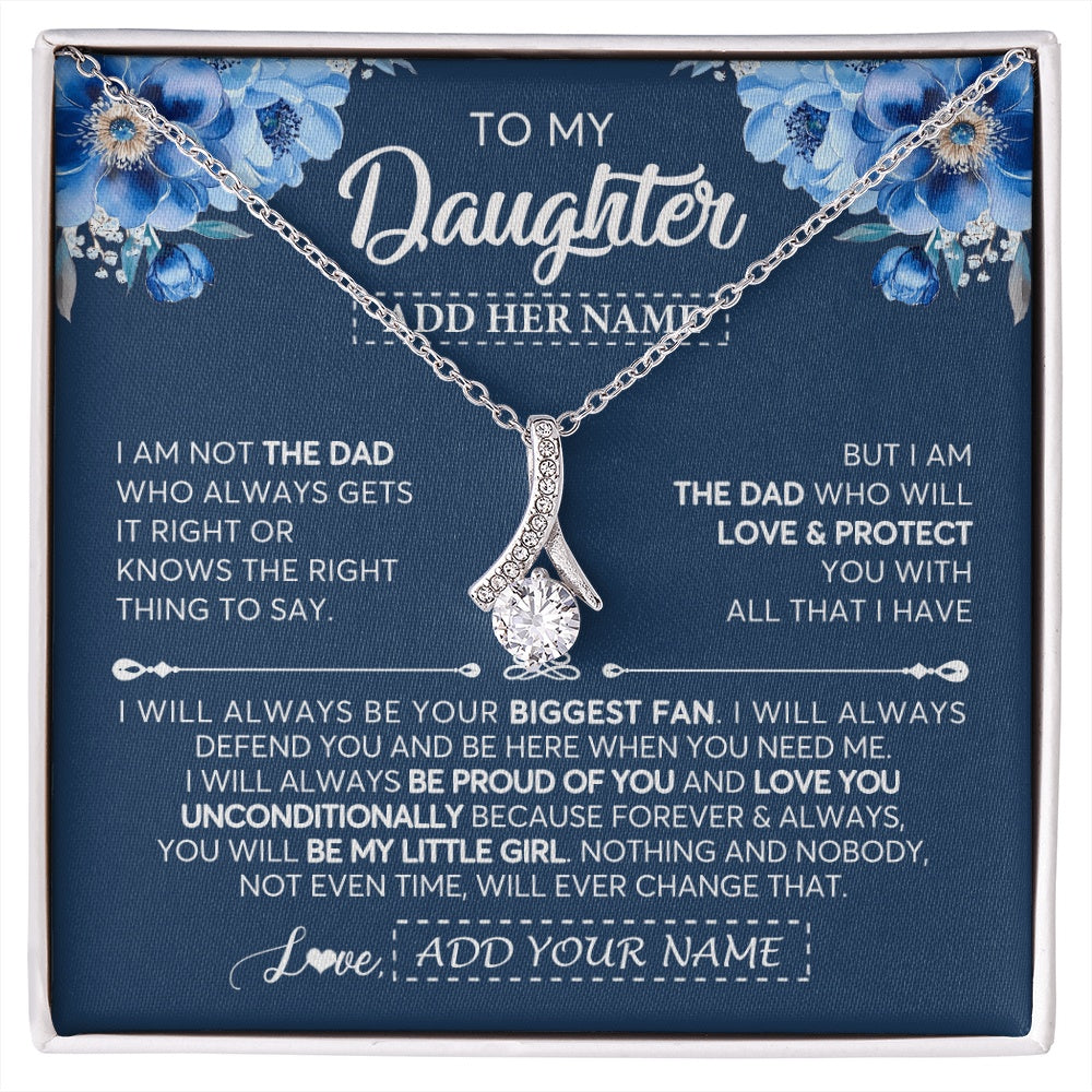 Alluring Beauty Necklace 14K White Gold Finish | 1 | Personalized To My Daughter Necklace From Dad Father Proud Of You Birthday Gifts For Daughter Jewelry Gifts Christmas Custom Gift Box Message Card | https://siriusteestore.