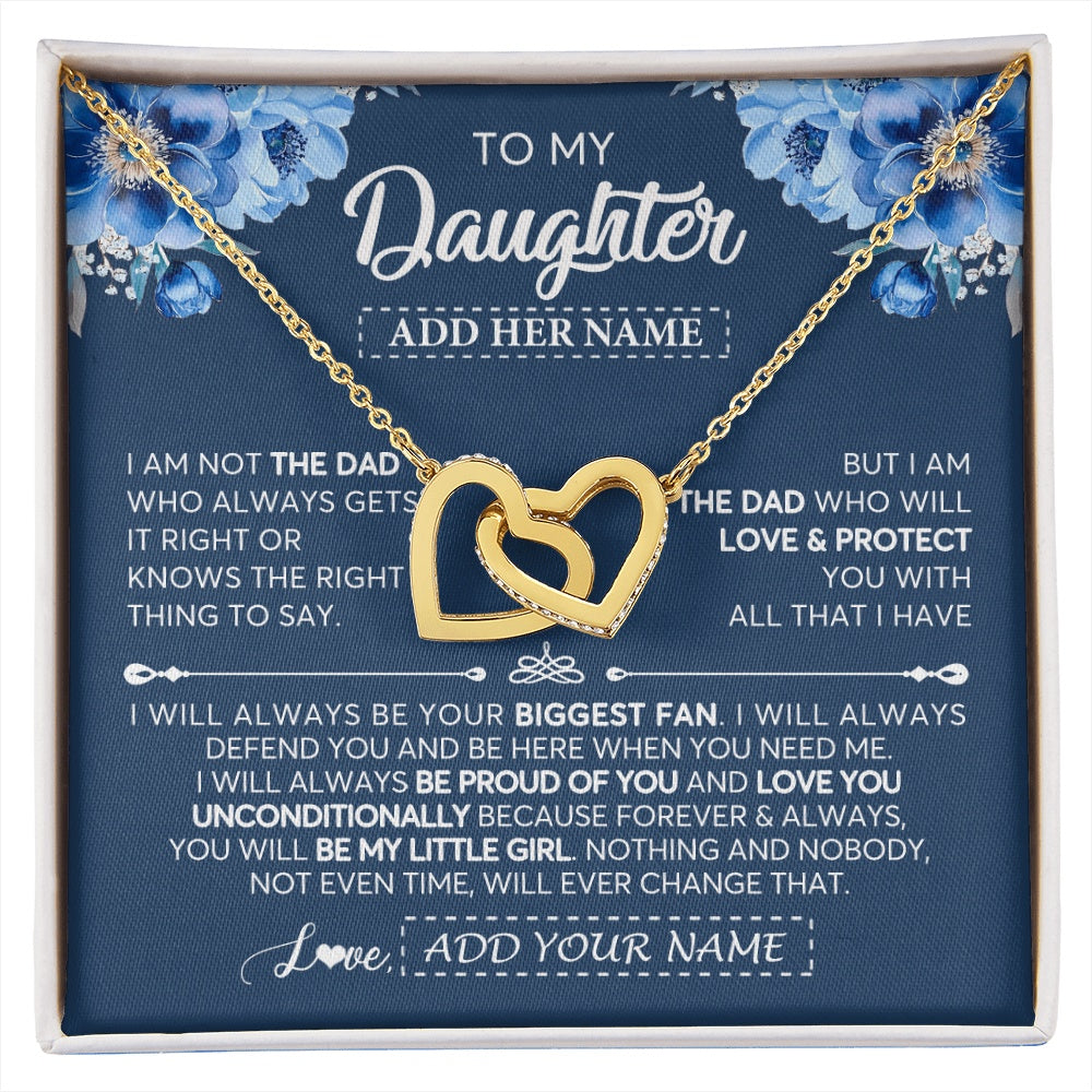 Interlocking Hearts Necklace 18K Yellow Gold Finish | 1 | Personalized To My Daughter Necklace From Dad Father Proud Of You Birthday Gifts For Daughter Jewelry Gifts Christmas Custom Gift Box Message Card | https://siriusteestore.