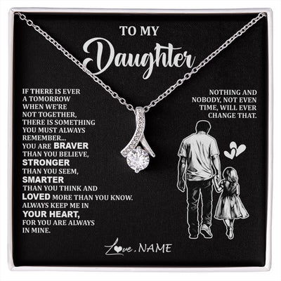 Alluring Beauty Necklace 14K White Gold Finish | 1 | Personalized To My Daughter Necklace From Dad Father You Are Always In Mine Beautiful Daughter Birthday Jewelry Graduation Christmas With Gift Box Message Card | siriusteestore