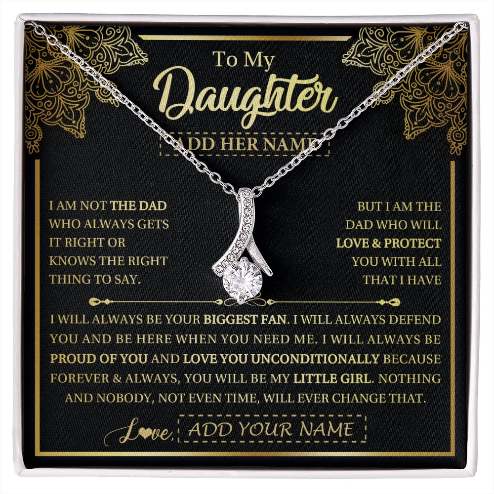 Alluring Beauty Necklace 14K White Gold Finish | 1 | Personalized To My Daughter Necklace From Dad Father Your Biggest Fan Birthday Gifts For Daughter Gifts Christmas Jewelry Custom Gift Box Message Card | siriusteestore.myshopify