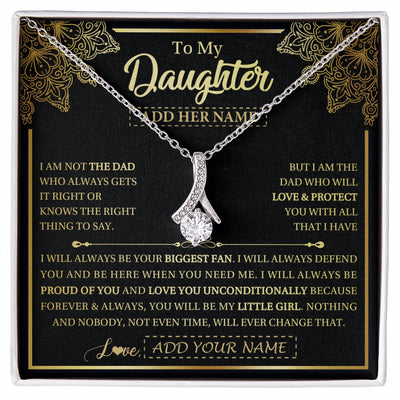 Alluring Beauty Necklace 14K White Gold Finish | 1 | Personalized To My Daughter Necklace From Dad Father Your Biggest Fan Birthday Gifts For Daughter Gifts Christmas Jewelry Custom Gift Box Message Card | siriusteestore.myshopify