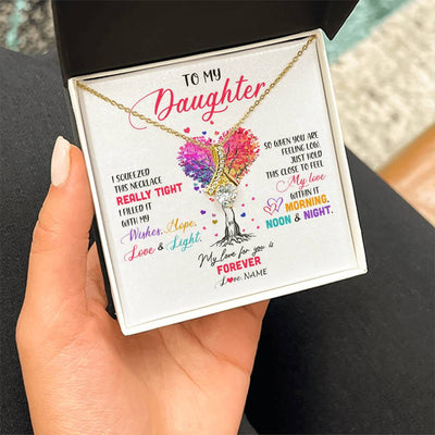Alluring Beauty Necklace 18K Yellow Gold Finish | 2 | Personalized To My Daughter Necklace From Dad Mom Mother I Squeezed This Necklace Daughter Birthday Graduation Christmas Customized Gift Box Message Card | siriusteestore