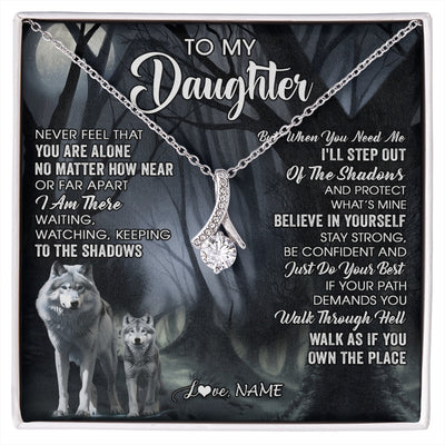 Alluring Beauty Necklace 14K White Gold Finish | 1 | Personalized To My Daughter Necklace From Mom Dad Mother Never Feel That You Are Alone Wolf Birthday Gifts Jewelry Christmas Customized Gift Box Message Card | https://siriusteestore.