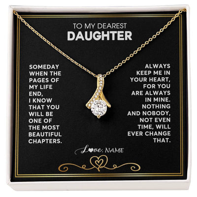 Alluring Beauty Necklace 18K Yellow Gold Finish | 1 | Personalized To My Daughter Necklace From Mom Dad When The Pages Of My Life End Daughter Birthday Graduation Christmas Customized Gift Box Message Card | siriusteestore