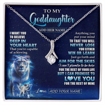 Alluring Beauty Necklace 14K White Gold Finish | 1 | Personalized To My Daughter Necklace From Mom Mother Believe Your Heart Daughter Gift Birthday Graduation Christmas Customized Gift Box Message Card | siriusteestore.myshopify