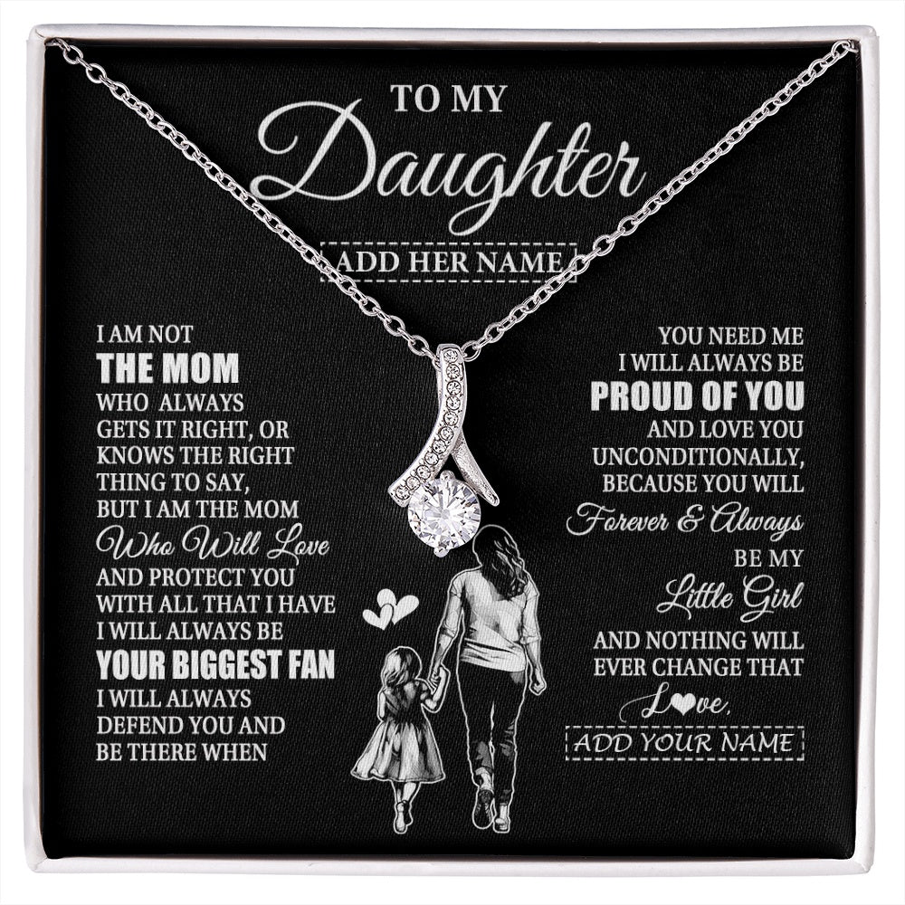 Alluring Beauty Necklace 14K White Gold Finish | 1 | Personalized To My Daughter Necklace From Mom Mother Biggest Fan Birthday Gifts For Daughter From Mom Daughter Christmas Custom Gift Box Message Card | siriusteestore.myshopify