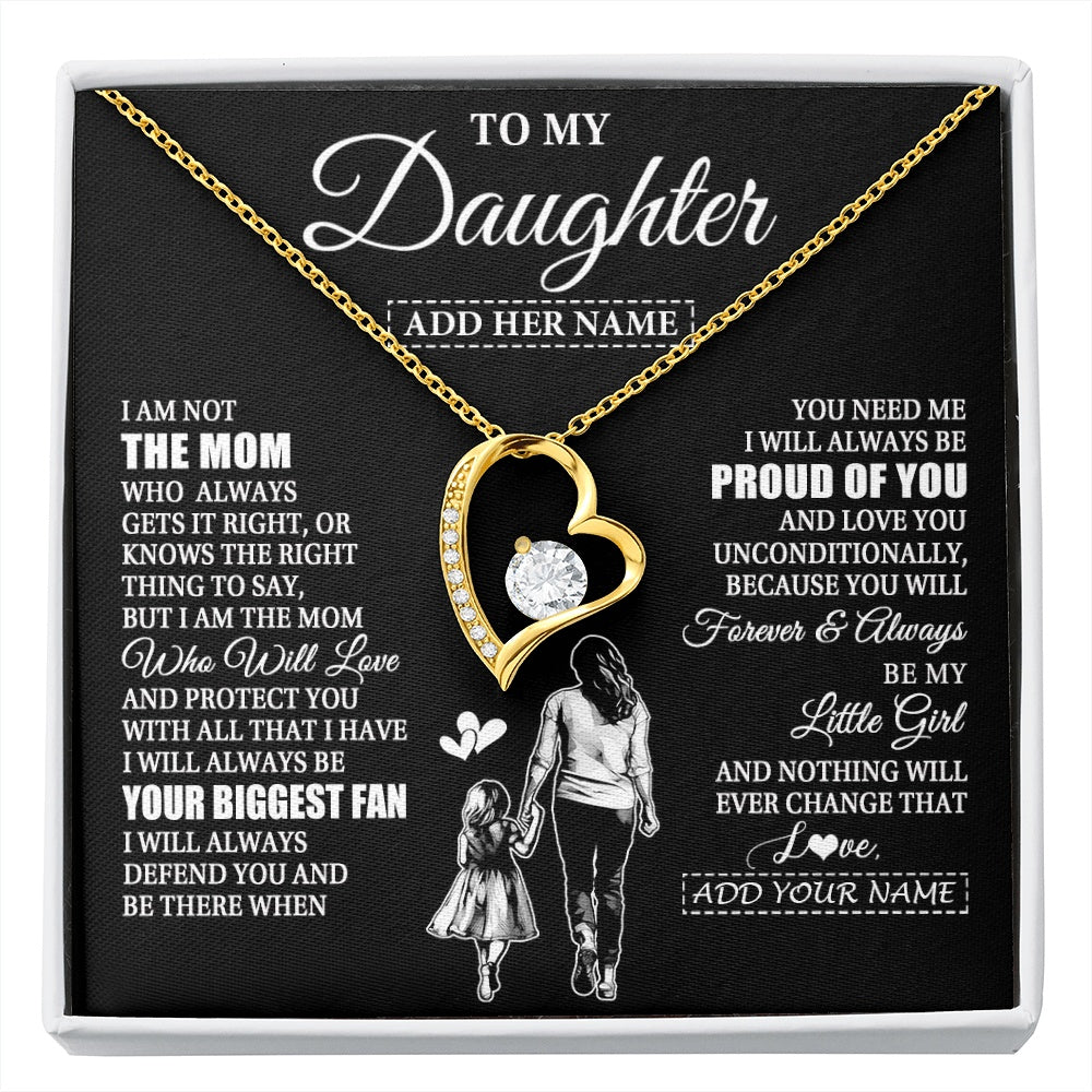 Forever Love Necklace 18K Yellow Gold Finish | 1 | Personalized To My Daughter Necklace From Mom Mother Biggest Fan Birthday Gifts For Daughter From Mom Daughter Christmas Custom Gift Box Message Card | siriusteestore.myshopify
