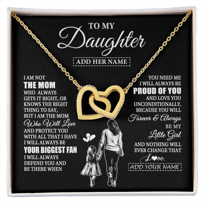 Interlocking Hearts Necklace 18K Yellow Gold Finish | 1 | Personalized To My Daughter Necklace From Mom Mother Biggest Fan Birthday Gifts For Daughter From Mom Daughter Christmas Custom Gift Box Message Card | siriusteestore.myshopify