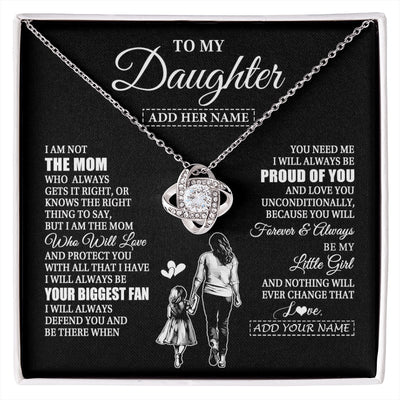 Love Knot Necklace 14K White Gold Finish | 1 | Personalized To My Daughter Necklace From Mom Mother Biggest Fan Birthday Gifts For Daughter From Mom Daughter Christmas Custom Gift Box Message Card | siriusteestore.myshopify