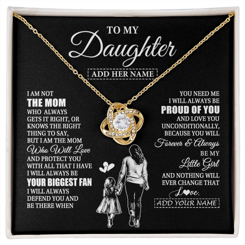Love Knot Necklace 18K Yellow Gold Finish | 1 | Personalized To My Daughter Necklace From Mom Mother Biggest Fan Birthday Gifts For Daughter From Mom Daughter Christmas Custom Gift Box Message Card | siriusteestore.myshopify