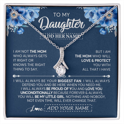 Alluring Beauty Necklace 14K White Gold Finish | 1 | Personalized To My Daughter Necklace From Mom Mother Proud Of You Birthday Gifts For Daughter Jewelry Gifts Christmas Custom Gift Box Message Card | https://siriusteestore.
