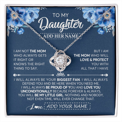 Love Knot Necklace 14K White Gold Finish | 1 | Personalized To My Daughter Necklace From Mom Mother Proud Of You Birthday Gifts For Daughter Jewelry Gifts Christmas Custom Gift Box Message Card | https://siriusteestore.