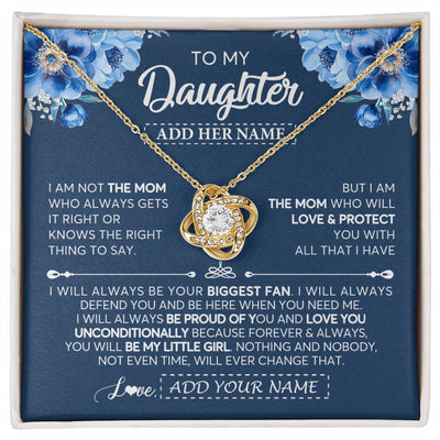 Love Knot Necklace 18K Yellow Gold Finish | 1 | Personalized To My Daughter Necklace From Mom Mother Proud Of You Birthday Gifts For Daughter Jewelry Gifts Christmas Custom Gift Box Message Card | https://siriusteestore.