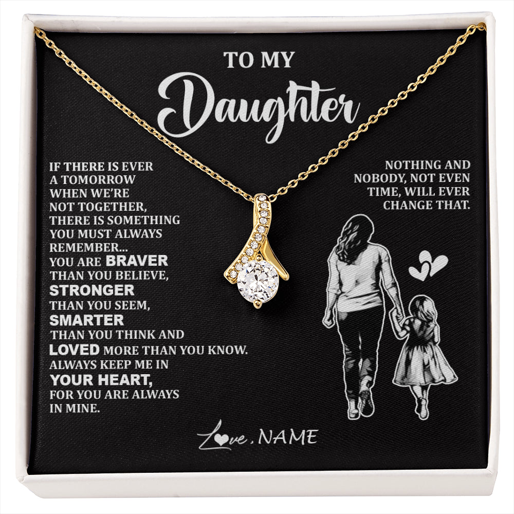 Alluring Beauty Necklace 18K Yellow Gold Finish | 1 | Personalized To My Daughter Necklace From Mom Mother You Are Always In Mine Beautiful Daughter Birthday Jewelry Graduation Christmas With Gift Box Message Card | siriusteestore