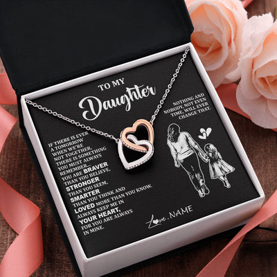 Interlocking Hearts Necklace Stainless Steel & Rose Gold Finish | 2 | Personalized To My Daughter Necklace From Mom Mother You Are Always In Mine Beautiful Daughter Birthday Jewelry Graduation Christmas With Gift Box Message Card | siriusteestore