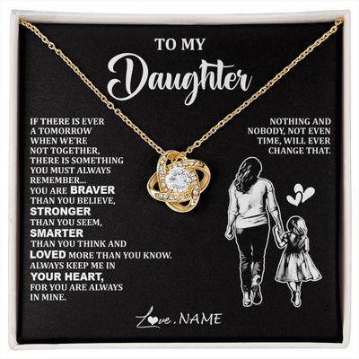 Love Knot Necklace 18K Yellow Gold Finish | 1 | Personalized To My Daughter Necklace From Mom Mother You Are Always In Mine Beautiful Daughter Birthday Jewelry Graduation Christmas With Gift Box Message Card | siriusteestore