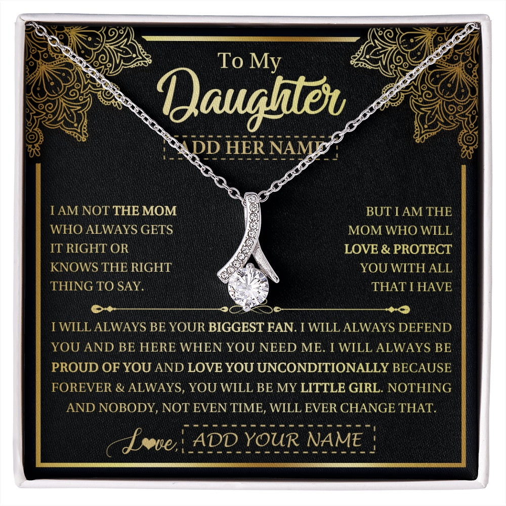 Alluring Beauty Necklace 14K White Gold Finish | 1 | Personalized To My Daughter Necklace From Mom Mother Your Biggest Fan Birthday Gifts For Daughter Gifts Christmas Jewelry Custom Gift Box Message Card | siriusteestore.myshopify