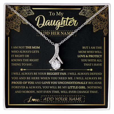 Alluring Beauty Necklace 14K White Gold Finish | 1 | Personalized To My Daughter Necklace From Mom Mother Your Biggest Fan Birthday Gifts For Daughter Gifts Christmas Jewelry Custom Gift Box Message Card | siriusteestore.myshopify