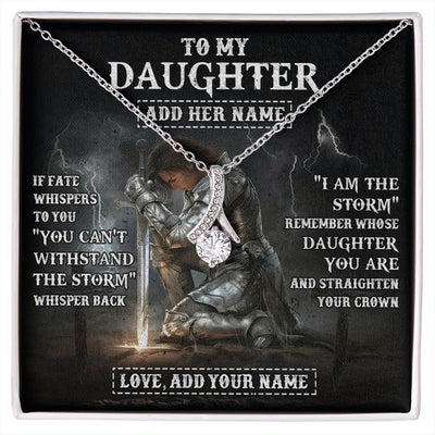 Alluring Beauty Necklace 14K White Gold Finish | 1 | Personalized To My Daughter Necklace Women Warrior Knights Templar I Am The Storm Best Daughter Birthday Gifts Graduation Christmas Gift Box Message Card | siriusteestore