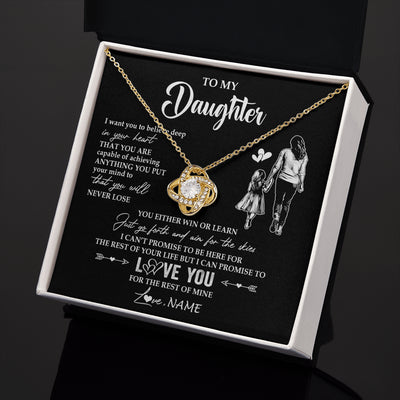 Love Knot Necklace 18K Yellow Gold Finish | 2 | Personalized To My Daughter Necklace You Will Never Lose From Mom Mother Daughter Birthday Gifts Graduation Christmas Customized Gift Box Message Card | siriusteestore