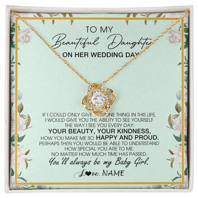 Love Knot Necklace 18K Yellow Gold Finish | 1 | Personalized To My Daughter On Her Wedding Day Wedding Day Necklace From Mom Mother To Daughter Bride For Wedding Day Customized Gift Box Message Card | siriusteestore