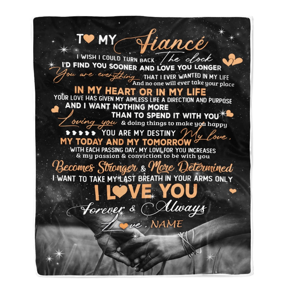 Personalized To My Fiance Blanket From Fiancee I'd Find You Sooner Love You Longer Fiance Anniversary Wedding Valentines Day Christmas Fleece Throw Blanket | siriusteestore
