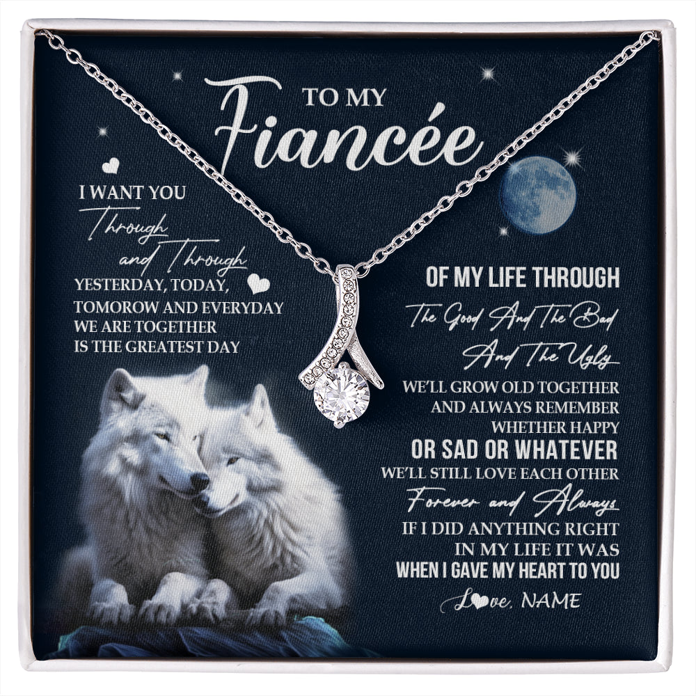 Alluring Beauty Necklace 14K White Gold Finish | 1 | Personalized To My Fiancée Canvas From Fiancé I Want You Wolf Fiancee Birthday Gifts For Her Anniversary Valentines Day Christmas Custom Wall Art Print Framed Canvas | siriusteestore