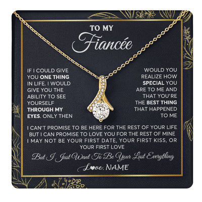 Alluring Beauty Necklace 18K Yellow Gold Finish | 1 | Personalized To My Fiancee Necklace From Fiance Son You Are The Best Thing Fiancee Birthday Idea Anniversary Valentines Day Customized Gift Box Message Card | siriusteestore