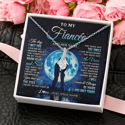 Alluring Beauty Necklace 14K White Gold Finish | 2 | Personalized To My Fiancée Necklace The Day I Met You Future Wife Birthday Gifts Romantic Valentines Day For Her Christmas Custom Gift Box Message Card | siriusteestore.myshopify