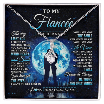 Alluring Beauty Necklace 14K White Gold Finish | 1 | Personalized To My Fiancée Necklace The Day I Met You Future Wife Birthday Gifts Romantic Valentines Day For Her Christmas Custom Gift Box Message Card | siriusteestore.myshopify