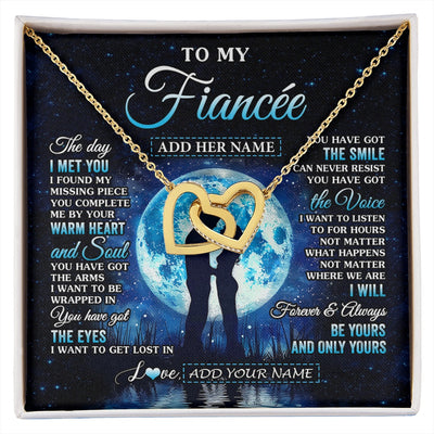 Interlocking Hearts Necklace 18K Yellow Gold Finish | 1 | Personalized To My Fiancée Necklace The Day I Met You Future Wife Birthday Gifts Romantic Valentines Day For Her Christmas Custom Gift Box Message Card | siriusteestore.myshopify