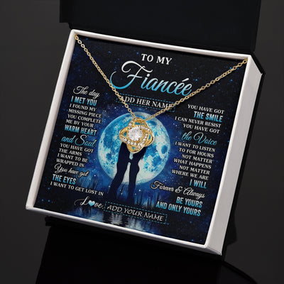 Love Knot Necklace 18K Yellow Gold Finish | 2 | Personalized To My Fiancée Necklace The Day I Met You Future Wife Birthday Gifts Romantic Valentines Day For Her Christmas Custom Gift Box Message Card | siriusteestore.myshopify